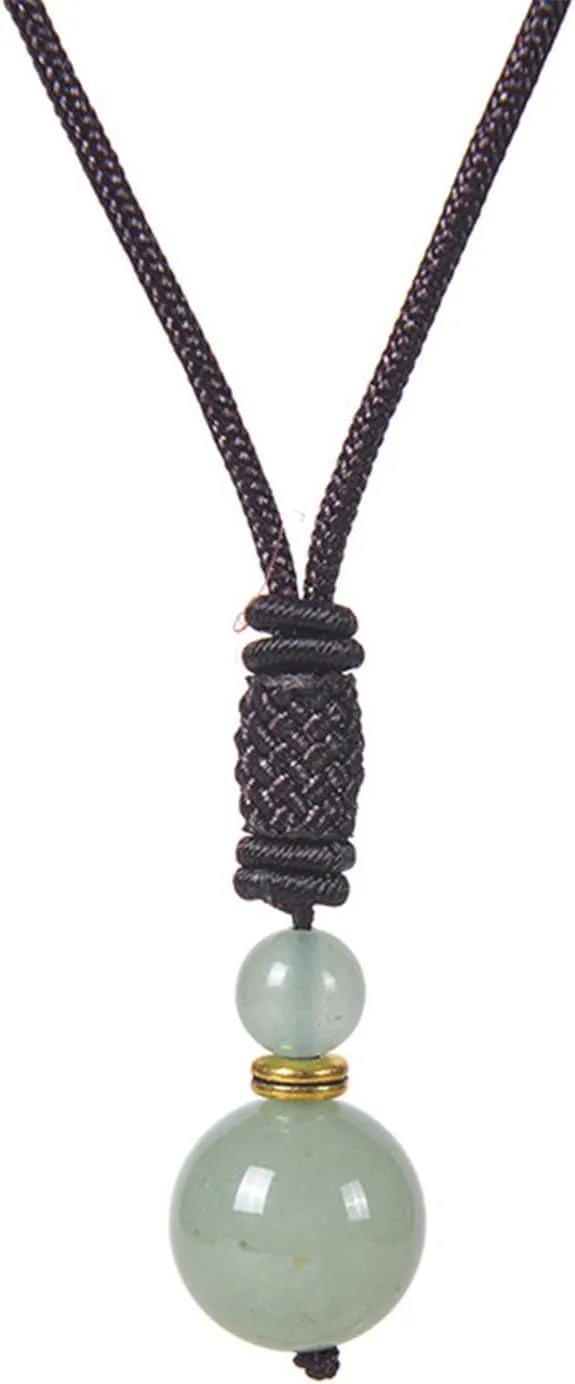 Lucky Natural Crystal Black Obsidian Tiger Eye Stone Bead Pendant Necklace Energy Healing Adjustable Braided Rope Cord Necklace for Women Men Protection Jewelry Gift
