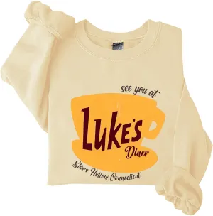 Luke's Diner Sweatshirts for WomenCrewneck Lukes Diner Graphic Long Sleeve Casual Pullover Preppy Girls Sweatshirt