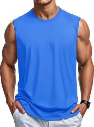 MAGCOMSEN Men's Tank Top Cotton Muscle Workout Gym Shirts Moisture Wicking Lightweight Summer Casual Sleeveless Shirts