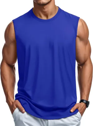 MAGCOMSEN Men's Tank Top Cotton Muscle Workout Gym Shirts Moisture Wicking Lightweight Summer Casual Sleeveless Shirts