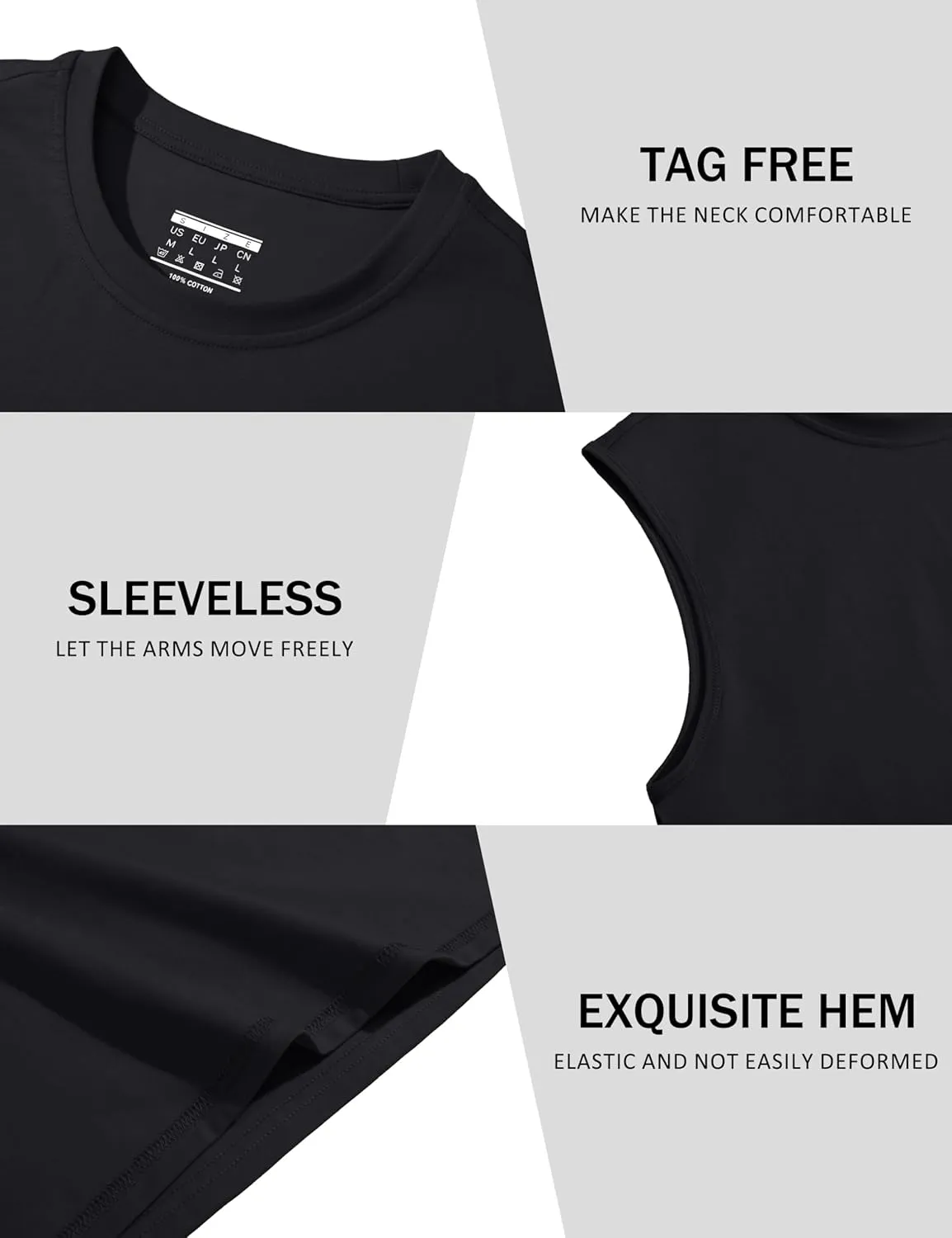 MAGCOMSEN Men's Tank Top Cotton Muscle Workout Gym Shirts Moisture Wicking Lightweight Summer Casual Sleeveless Shirts