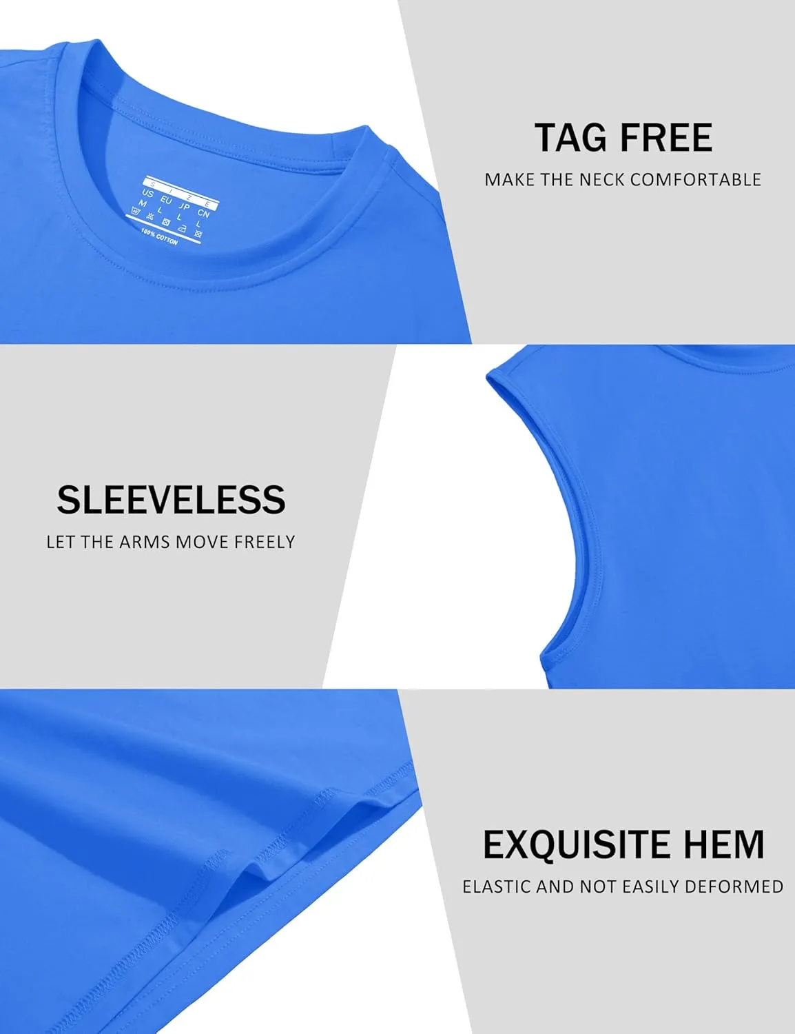 MAGCOMSEN Men's Tank Top Cotton Muscle Workout Gym Shirts Moisture Wicking Lightweight Summer Casual Sleeveless Shirts