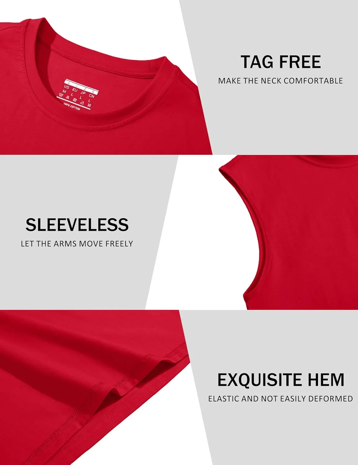MAGCOMSEN Men's Tank Top Cotton Muscle Workout Gym Shirts Moisture Wicking Lightweight Summer Casual Sleeveless Shirts
