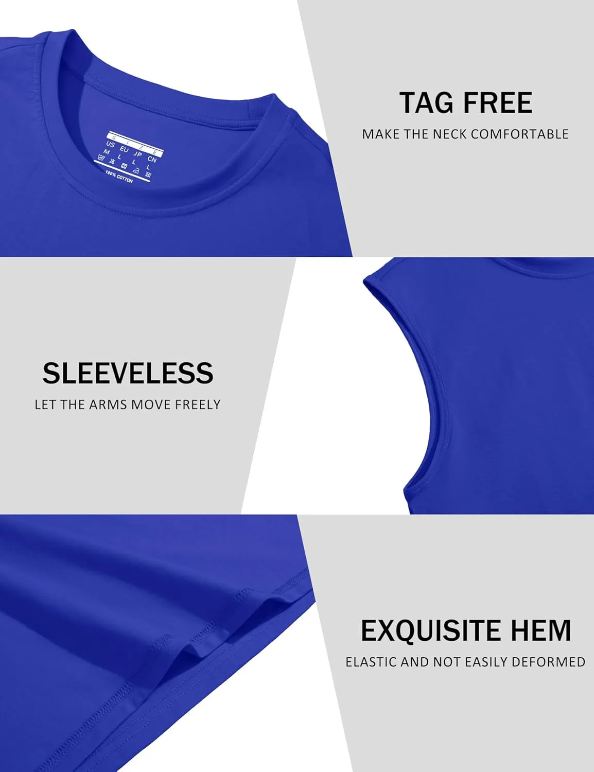 MAGCOMSEN Men's Tank Top Cotton Muscle Workout Gym Shirts Moisture Wicking Lightweight Summer Casual Sleeveless Shirts