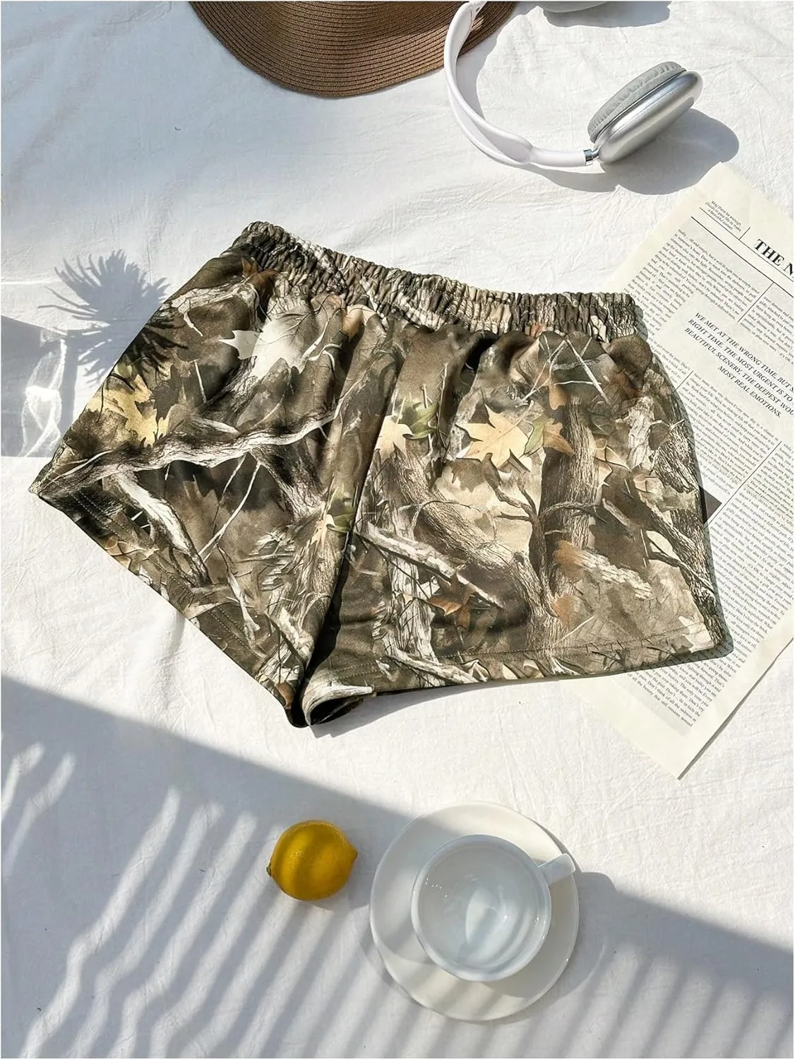 MakeMeChic Women's Casual Drawstring Waist Sweat Shorts Running Track Shorts