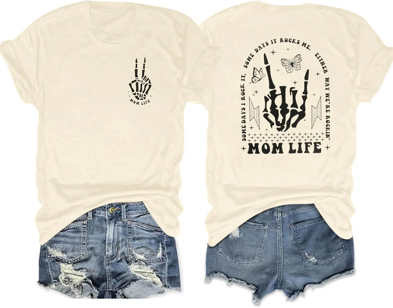 Mama Shirts Mom Life T-Shirts Women Some Days I Rock It Shirt Vintage Casual Short Sleeve Tops