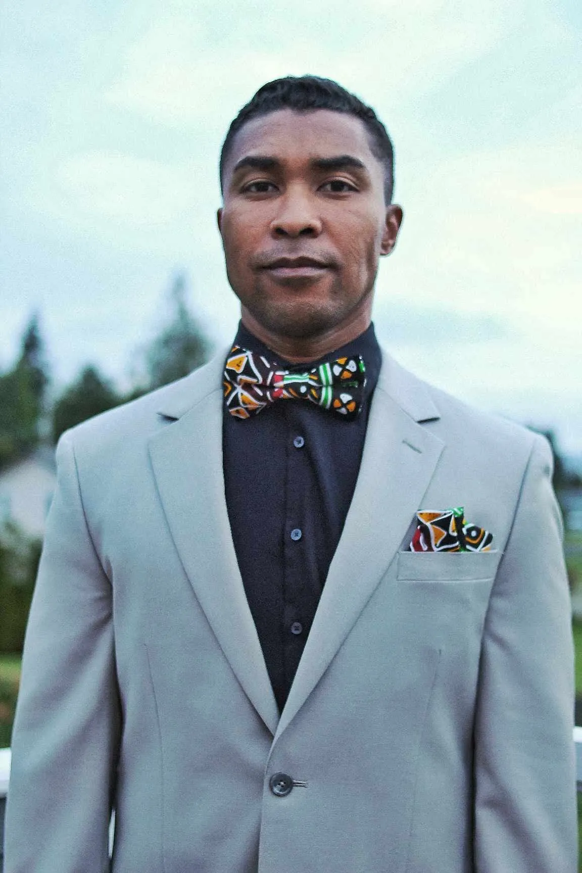 Mens African Geometric Bow Tie