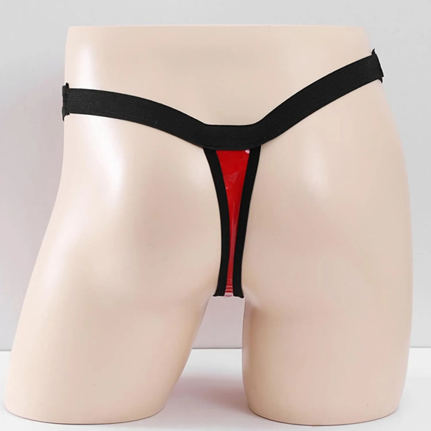 Mens Bright Leather Underwear Zipper Thong Bodybuilding Underwear Cool Outfit