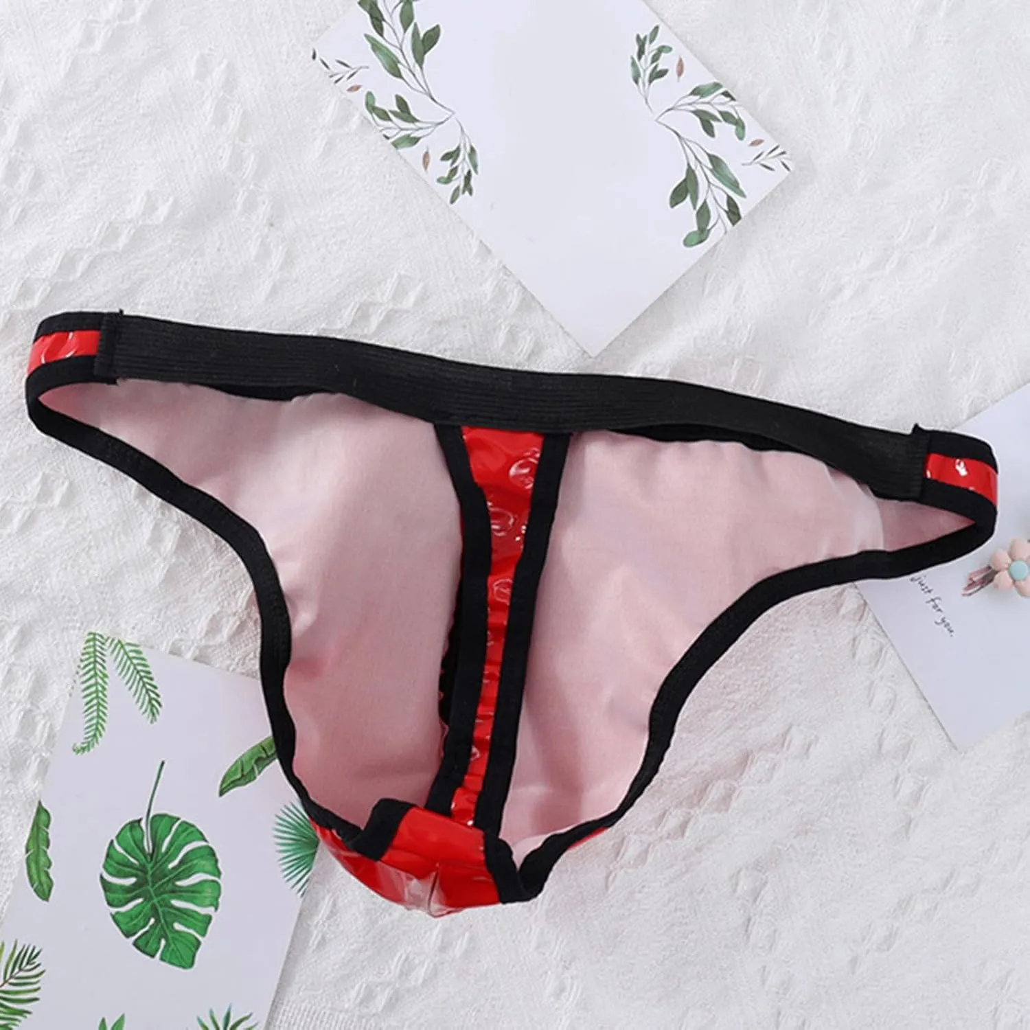 Mens Bright Leather Underwear Zipper Thong Bodybuilding Underwear Cool Outfit