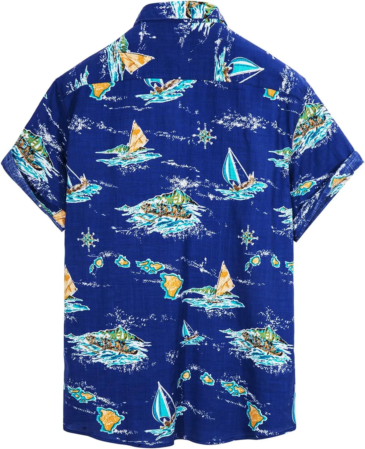 Mens Casual Hawaiian Shirts Front Pocket Summer Floral Shirt Short Sleeve Button Down Tropical Beach Shirts