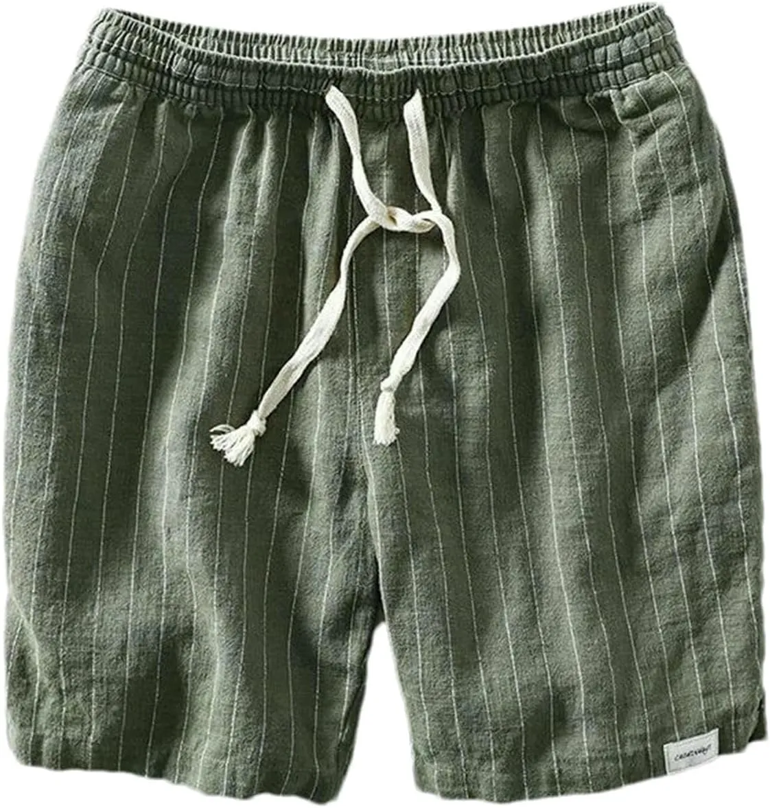 Men's Cotton Linen Casual Shorts for Summer Wear Loose Fit Striped Shorts Men