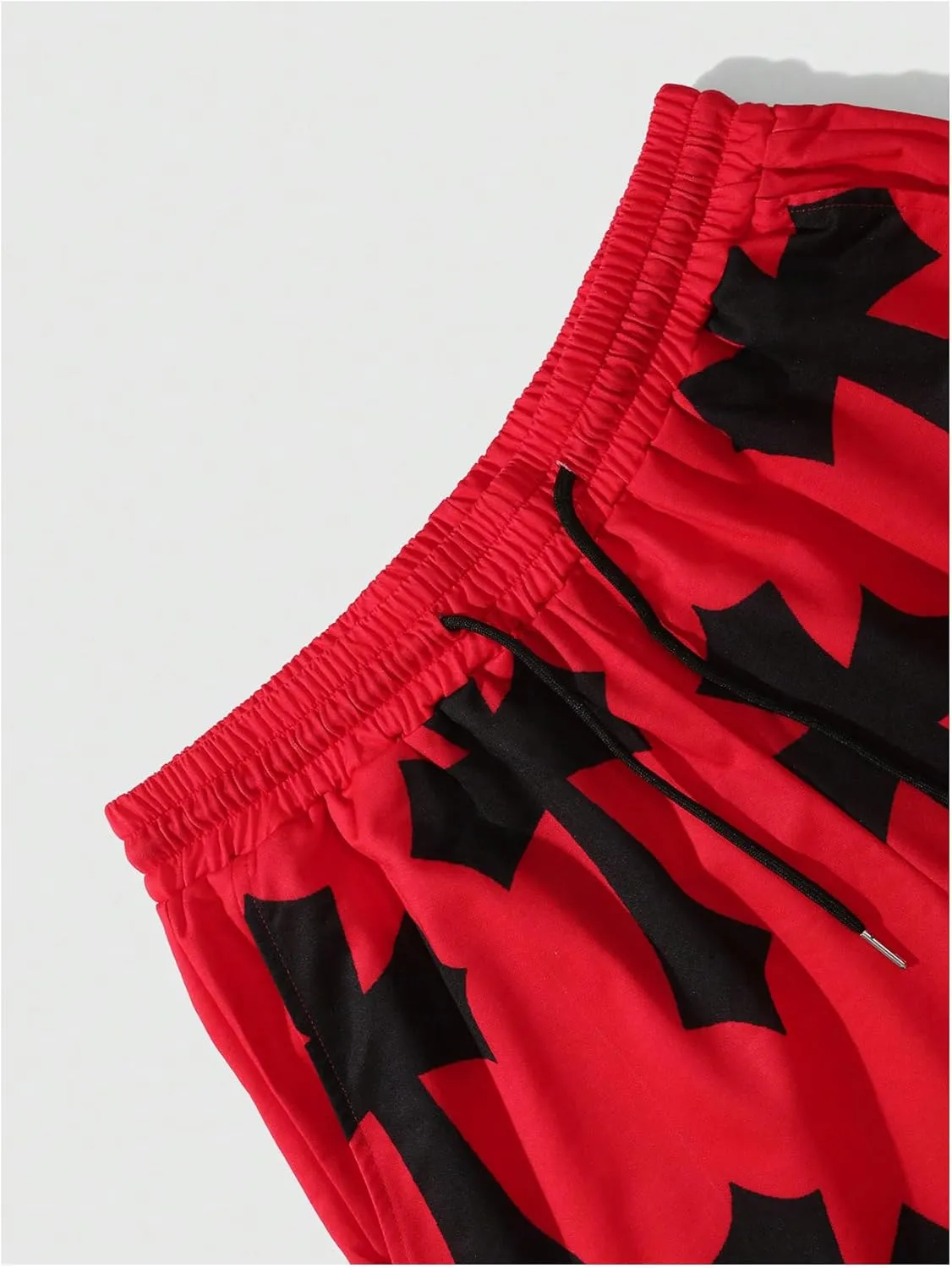 Men's Cross Graphic Shorts Gothic Drawstring Waist Workout Drippy Shorts