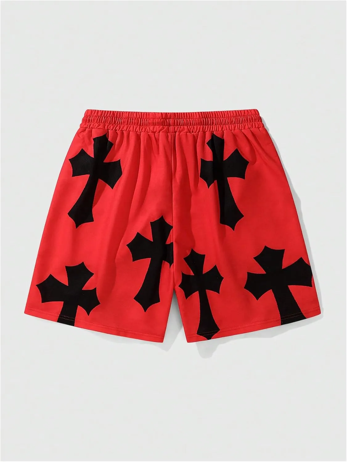 Men's Cross Graphic Shorts Gothic Drawstring Waist Workout Drippy Shorts