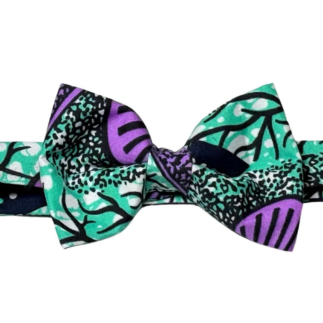 Mens Ekon Purple African Bow Tie