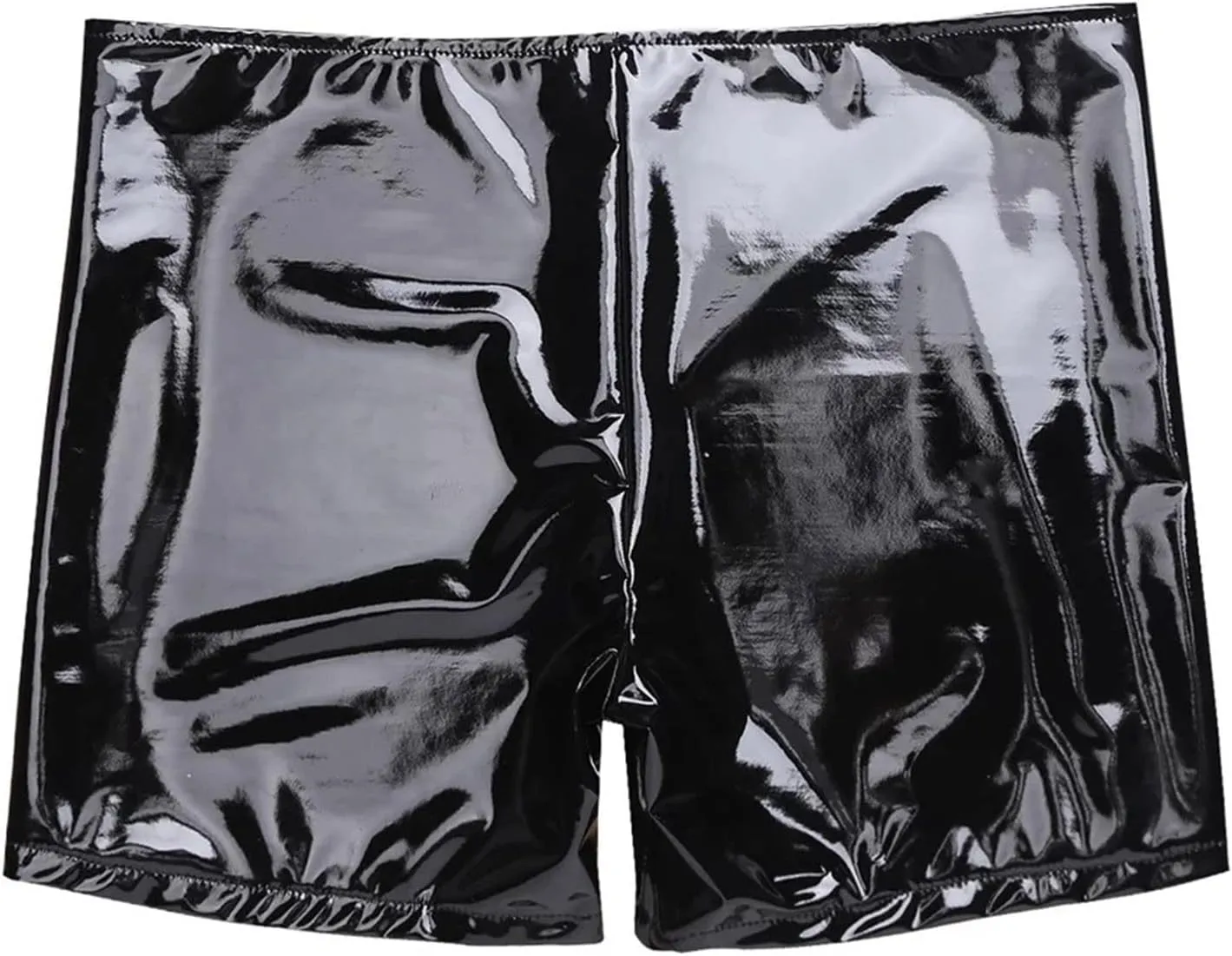 Mens Fashion Casual Solid Color Leather Shorts Sexy Soft Leather Taste Underwear Shorts Pants Trousers X