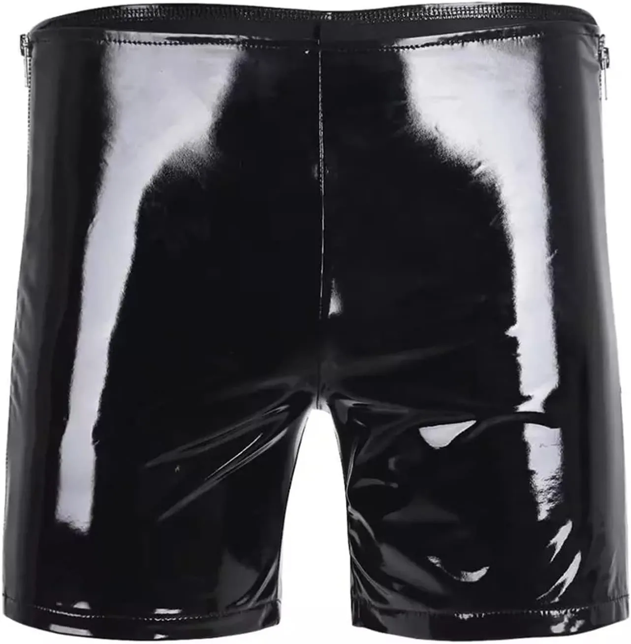 Mens Fashion Casual Solid Color Leather Shorts Sexy Soft Leather Taste Underwear Shorts Pants Trousers X