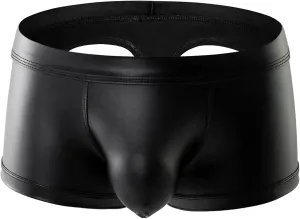 Men's Faux Leather Bulge Pouch Boxer Shorts Briefs Underwear Pants Most Popular Mens Boxers