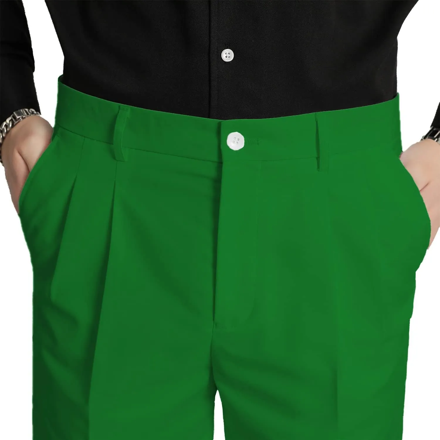 Men's Flat Front Pleat Dress Shorts for Golf, Casual and Formal Wear 9" Inseam (Order One Size Up)
