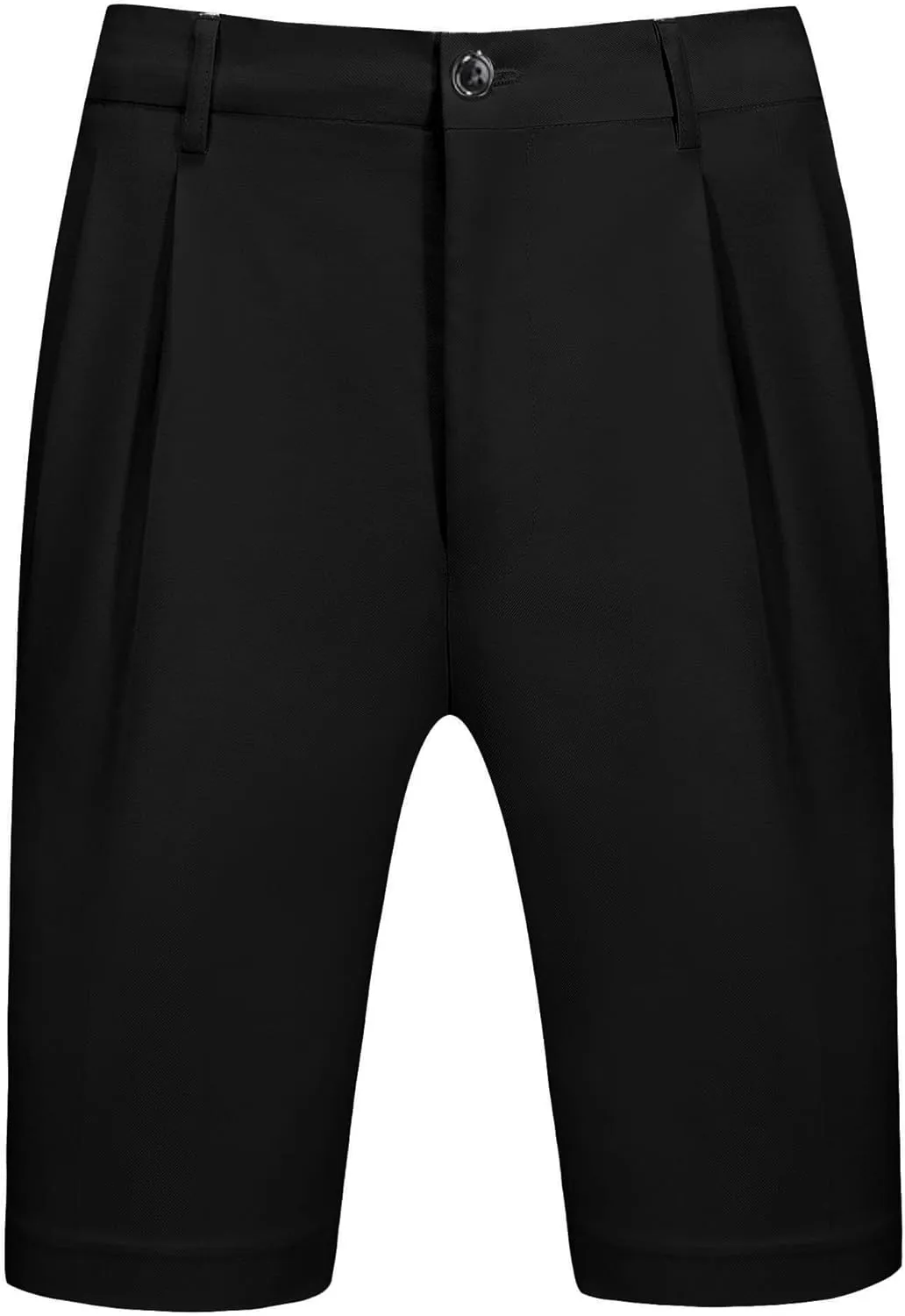 Men's Flat Front Pleat Dress Shorts for Golf, Casual and Formal Wear 9" Inseam (Order One Size Up)