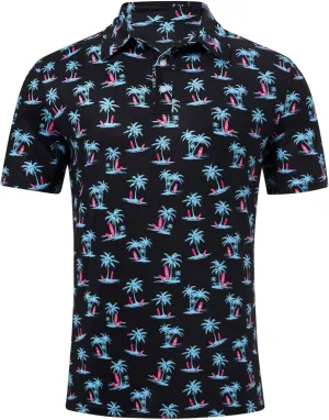 Mens Funny Golf Shirts for Men Polo Performance Moisture Wicking Dry Fit Shirt M-XXL