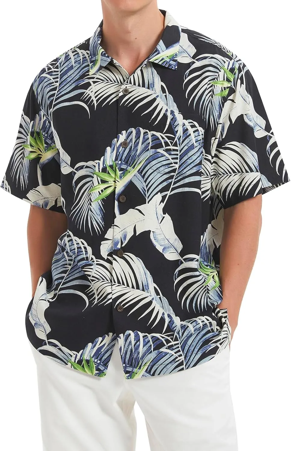 Men's Hawaiian Floral Shirts Silk Short Sleeve Button Down Casual Tropical Beach Holiday Shirts