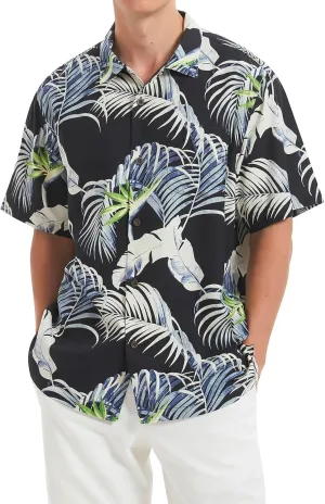 Men's Hawaiian Floral Shirts Silk Short Sleeve Button Down Casual Tropical Beach Holiday Shirts