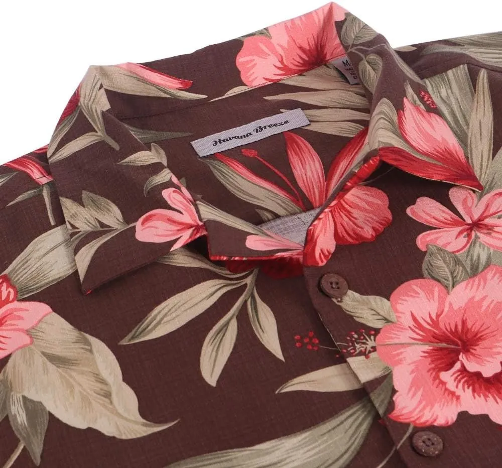 Mens Hawaiian Shirts Silk Short Sleeve Printed Beach Shirt Relaxed Fit Summer Tropical Shirts