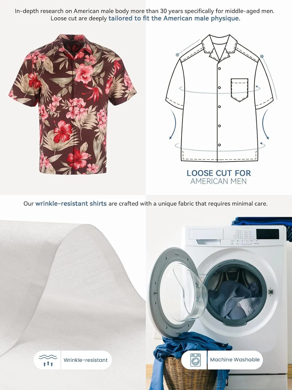 Mens Hawaiian Shirts Silk Short Sleeve Printed Beach Shirt Relaxed Fit Summer Tropical Shirts
