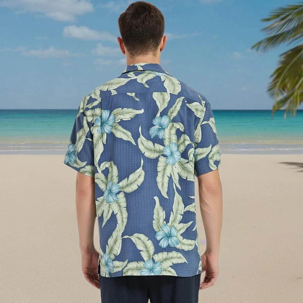 Mens Hawaiian Shirts Silk Short Sleeve Printed Beach Shirt Relaxed Fit Summer Tropical Shirts