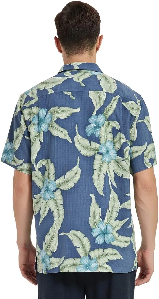 Mens Hawaiian Shirts Silk Short Sleeve Printed Beach Shirt Relaxed Fit Summer Tropical Shirts