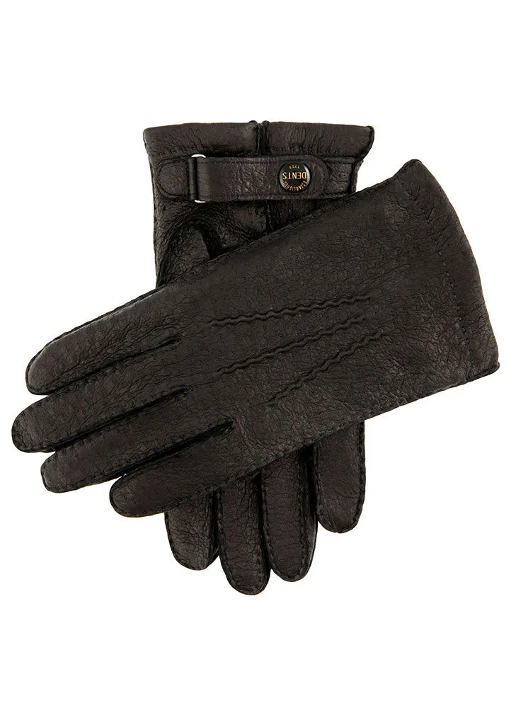 Men's Heritage Handsewn Three-Point Vicuña-Lined Peccary Leather Gloves