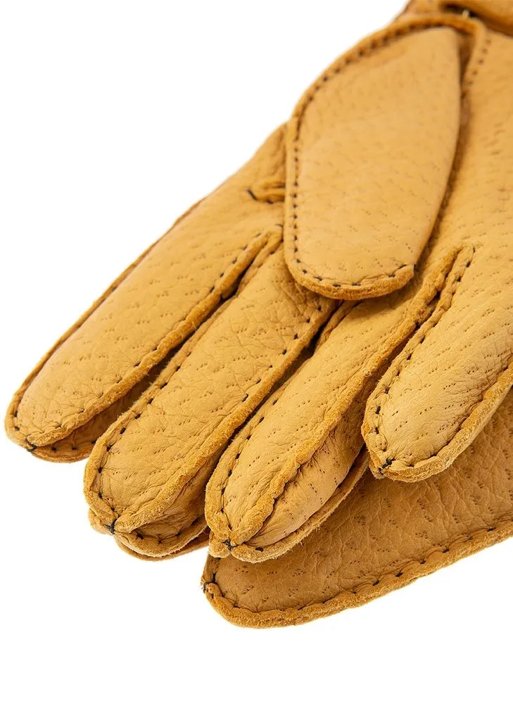 Men's Heritage Handsewn Three-Point Vicuña-Lined Peccary Leather Gloves