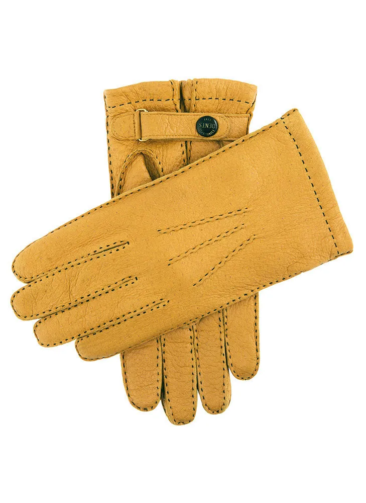 Men's Heritage Handsewn Three-Point Vicuña-Lined Peccary Leather Gloves