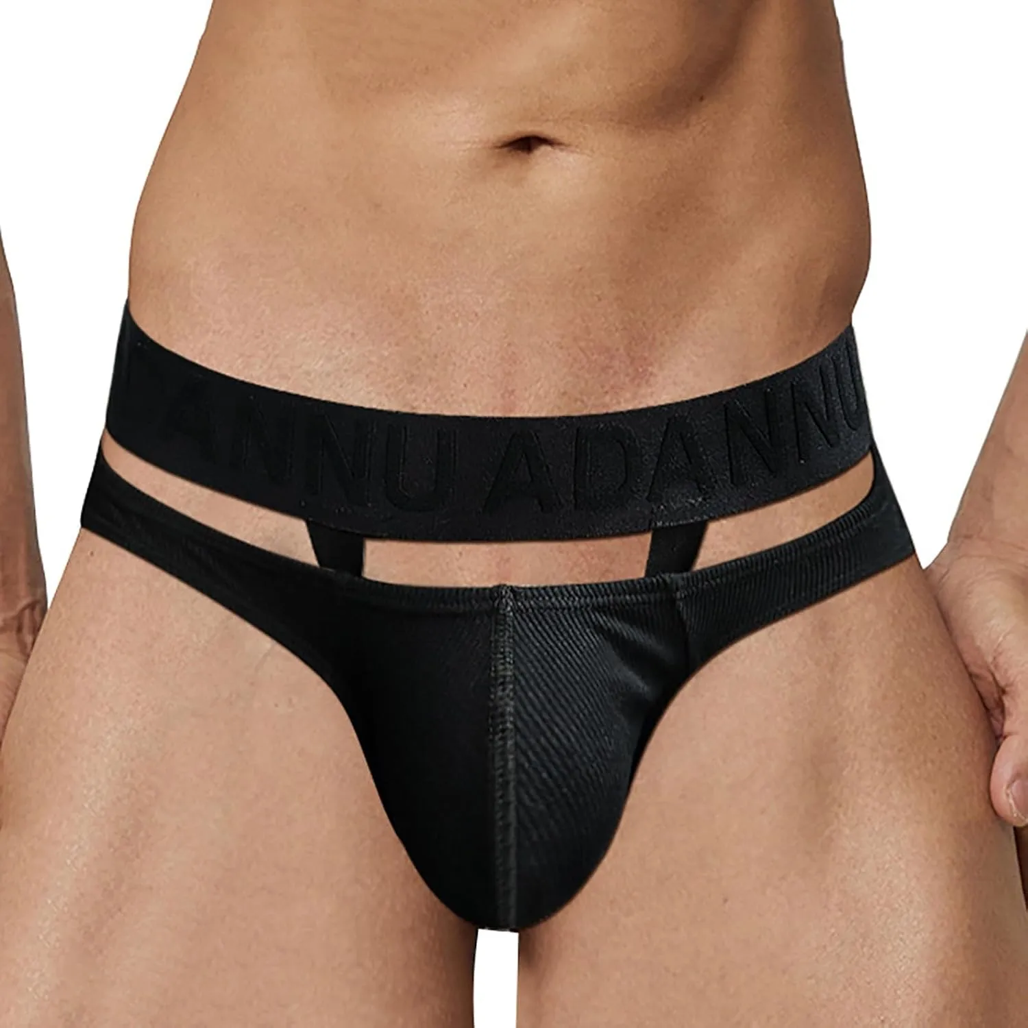 Men's Hollowed Out Rings Briefs Sports Low Waist Raised Hips Threaded Briefs. Mens Soft Underwear