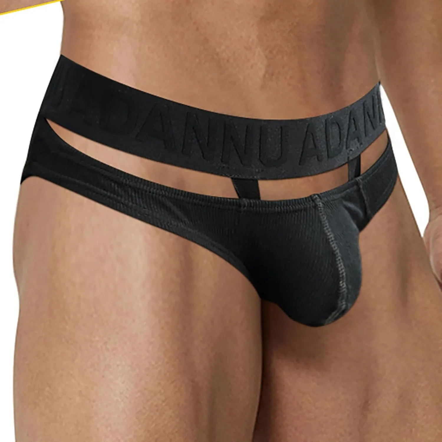 Men's Hollowed Out Rings Briefs Sports Low Waist Raised Hips Threaded Briefs. Mens Soft Underwear