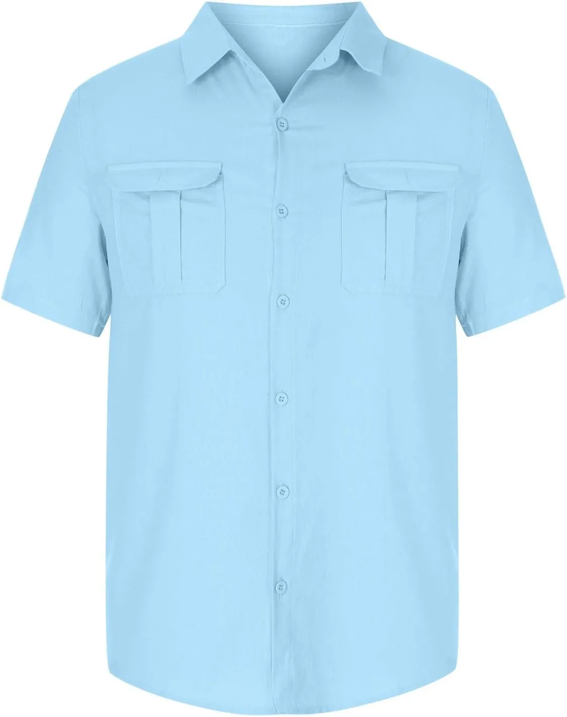Mens Linen Cotton Shirts Button Down Short Sleeve Summer Clothes Trendy Outfits Casual Beach Dress Shirt Business