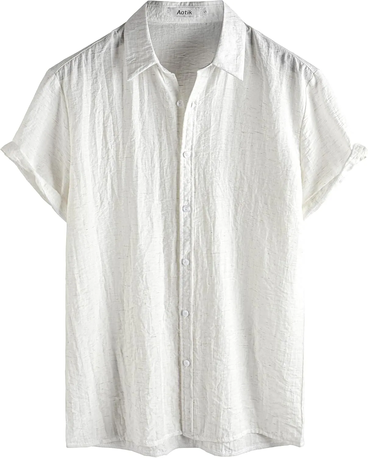 Mens Linen Shirts Casual Short Sleeve Button Down Shirts Tropical Beach Summer Hawaiian Shirt