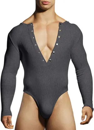 Men's Pants Sexy Jumpsuit Men Design Long Sleeve T Shirt Tight Stretch Home Wear Men Jockstrap Thong