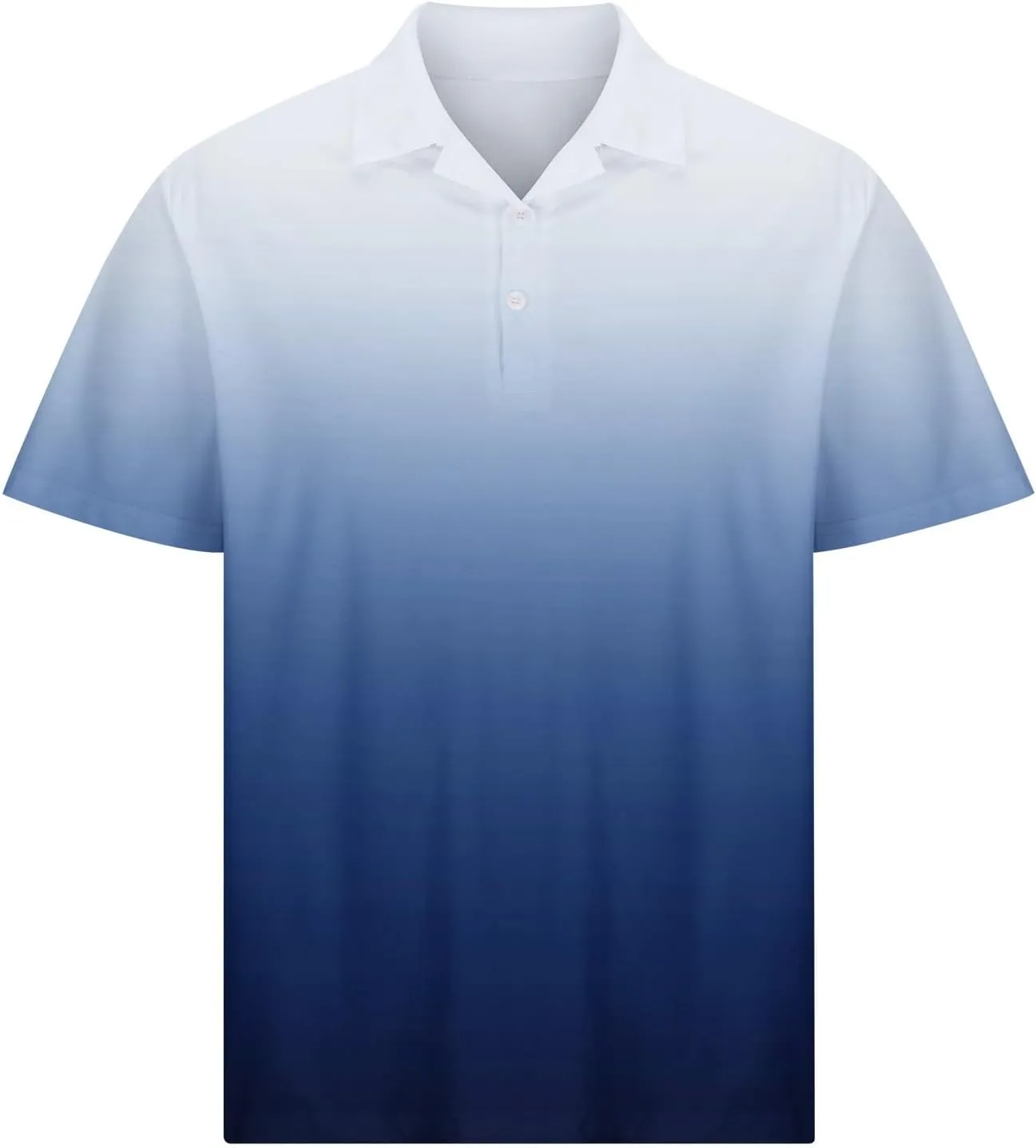Men's Polo Shirts Fashion Gradient Color Short Sleeve Pullover Casual Lightweight Golf T Shirt Lapel Blouse