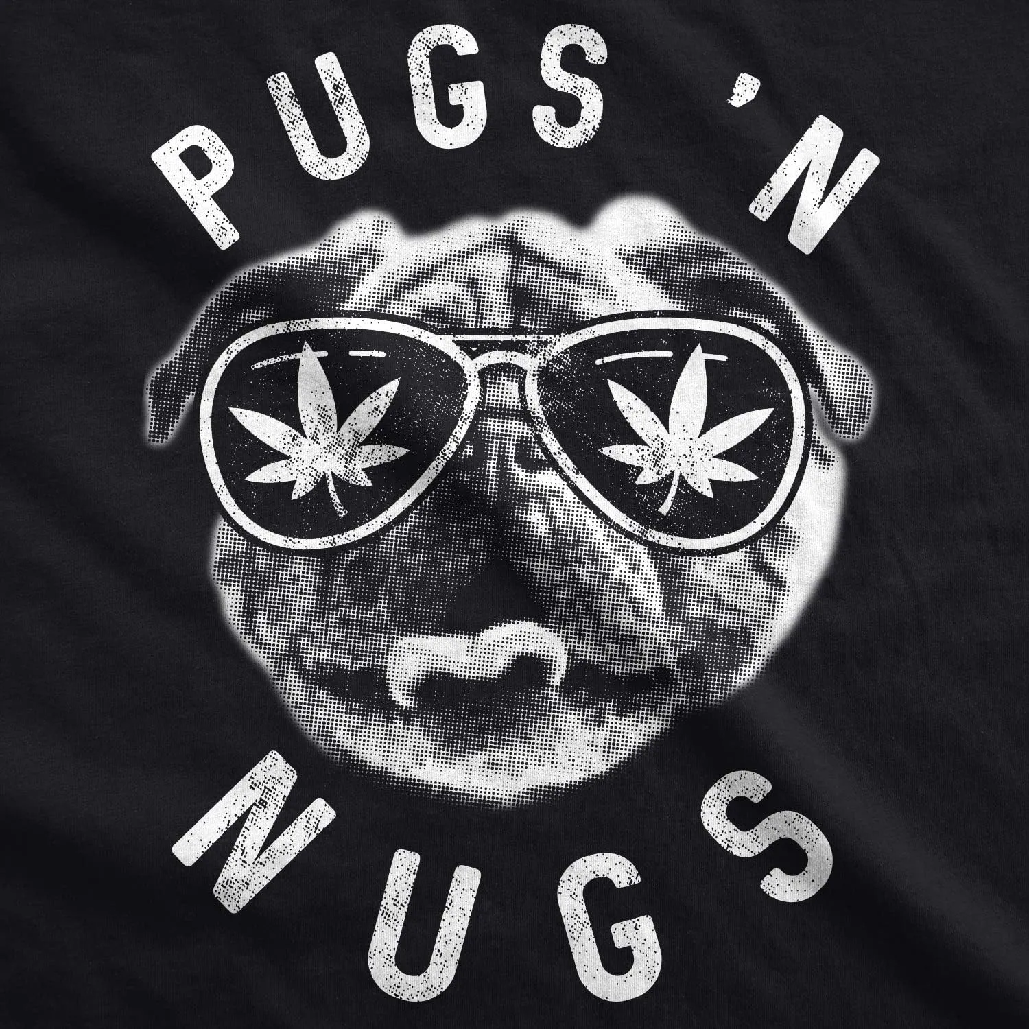 Mens Pugs N Nugs T Shirt Funny Pot Smoking Tee Weed Lover 420 Dog Stoner Cool