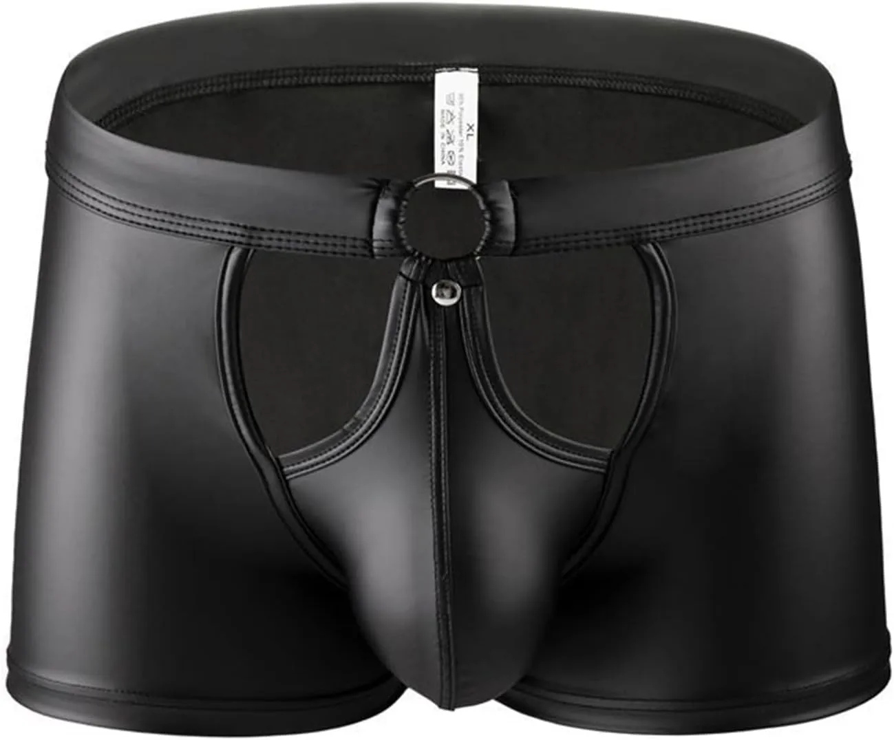 Mens Sexy Leather Briefs Four Corners Imitation Leather Low Waist European And Sexy Underwear U Mens Exotic