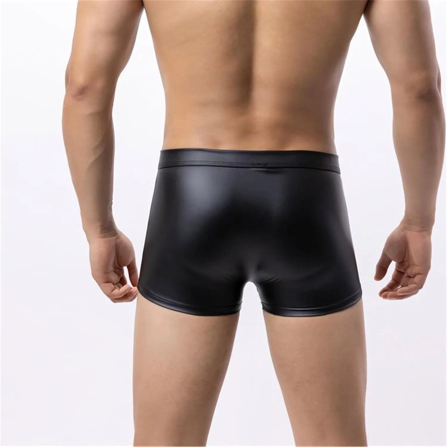 Mens Sexy Leather Briefs Four Corners Imitation Leather Low Waist European And Sexy Underwear U Mens Exotic