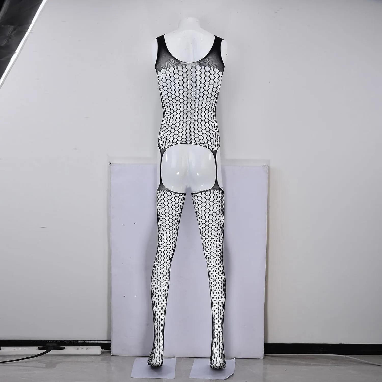 Men's Sexy Open Files Fishnet Pantyhose Tights Bodysuits Stockings Mens Valentines Day Underwear Sexy