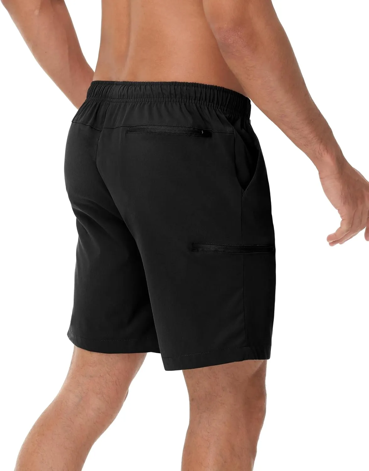 Mens Short Shorts Elastic Waist Drawstring Summer Casual Shorts 7 inch