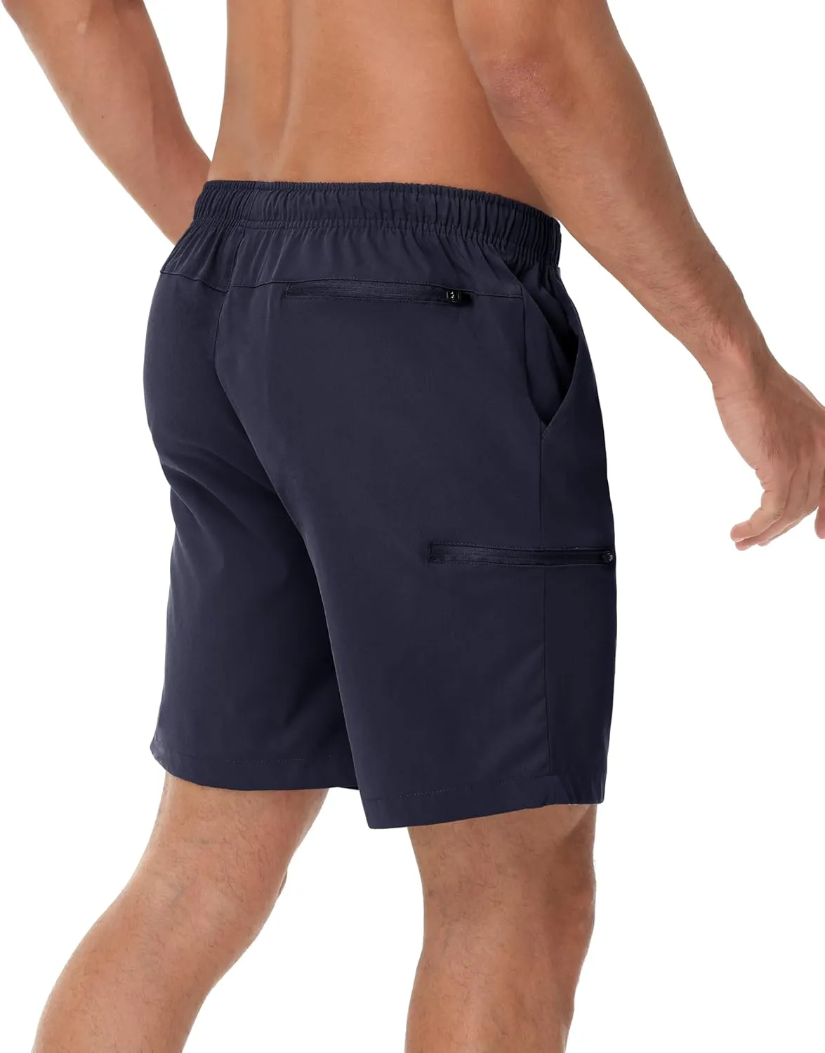 Mens Short Shorts Elastic Waist Drawstring Summer Casual Shorts 7 inch