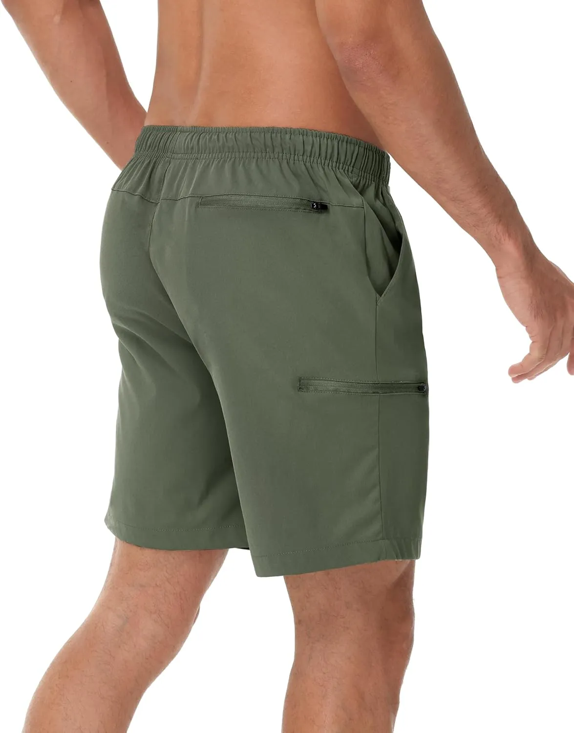 Mens Short Shorts Elastic Waist Drawstring Summer Casual Shorts 7 inch