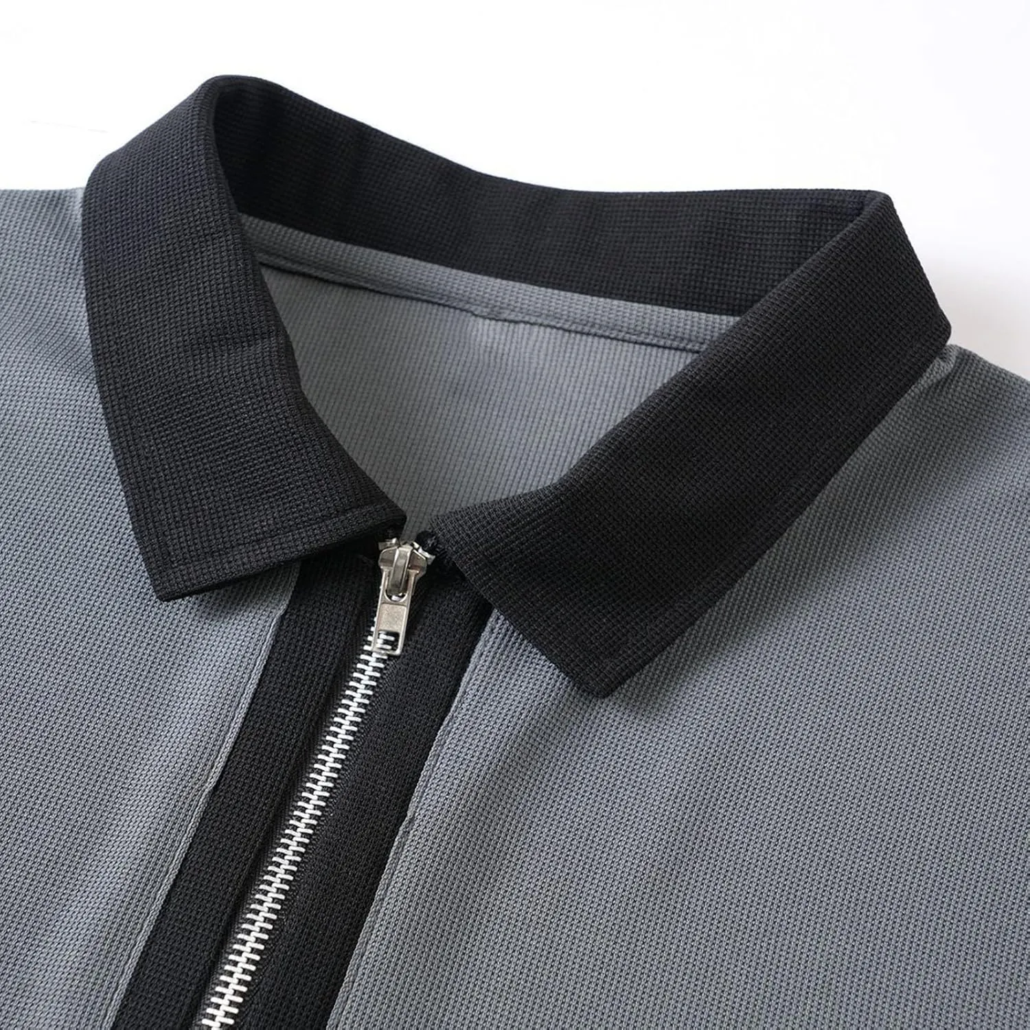 Mens Short Sleeve Quarter Zip Shirts Casual Colorblock Golf Shirt Slim Fit Waffle Moisture Wicking Collared T-Shirt 2025