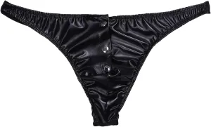 Mens Solid Color Shorts Sexy Soft Leather Taste Underwear Leather Men