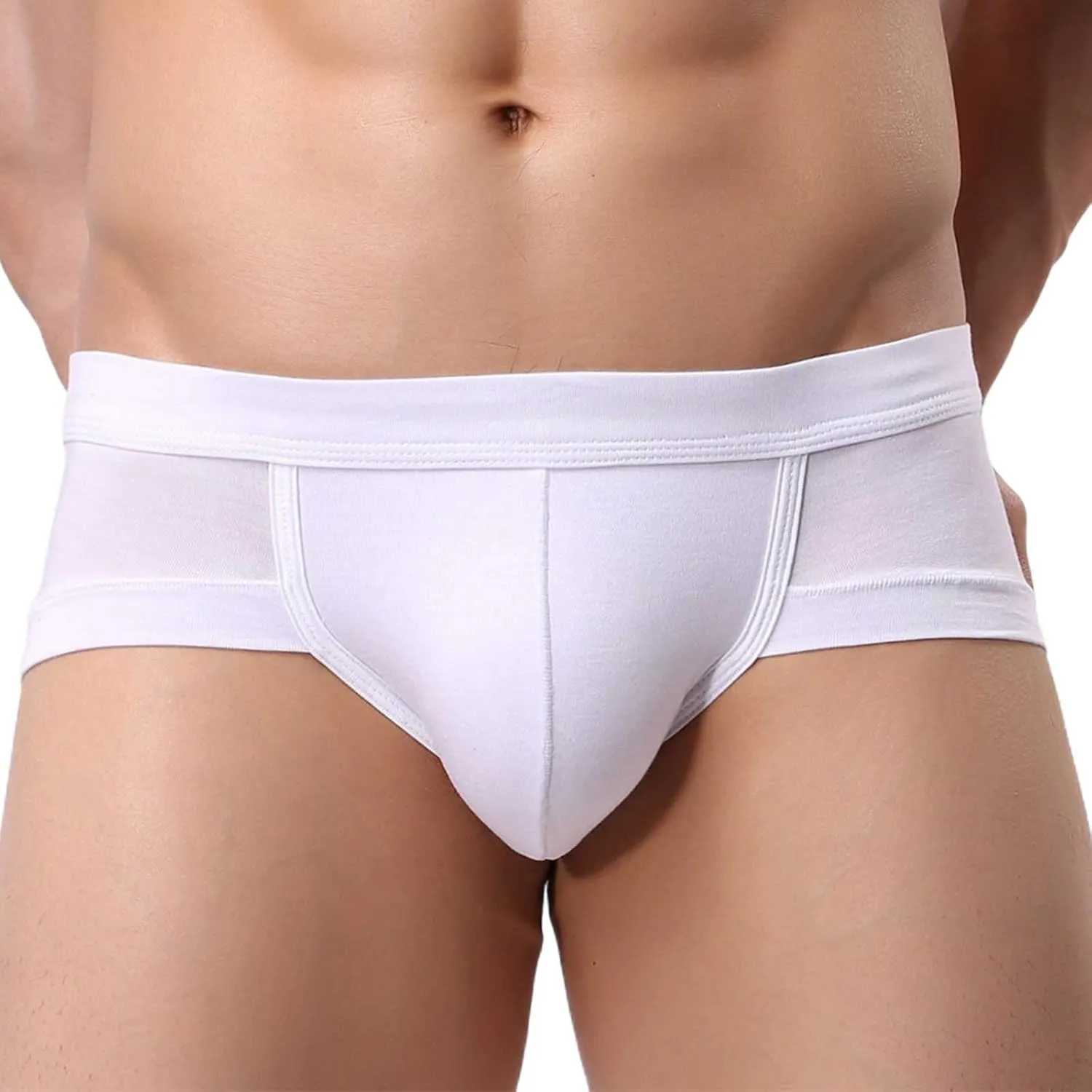 Men's Solid Color Underwear U Shaped Low Waist Briefs Men's Underwear Tucked Briefs