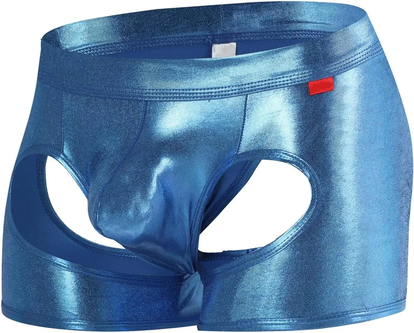 Mens T Shaped Pants Leather Double Open Cut Underwear Color Matching Mesh Low Waisted Underwears